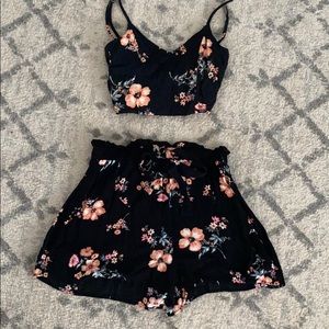 2 piece floral outfit